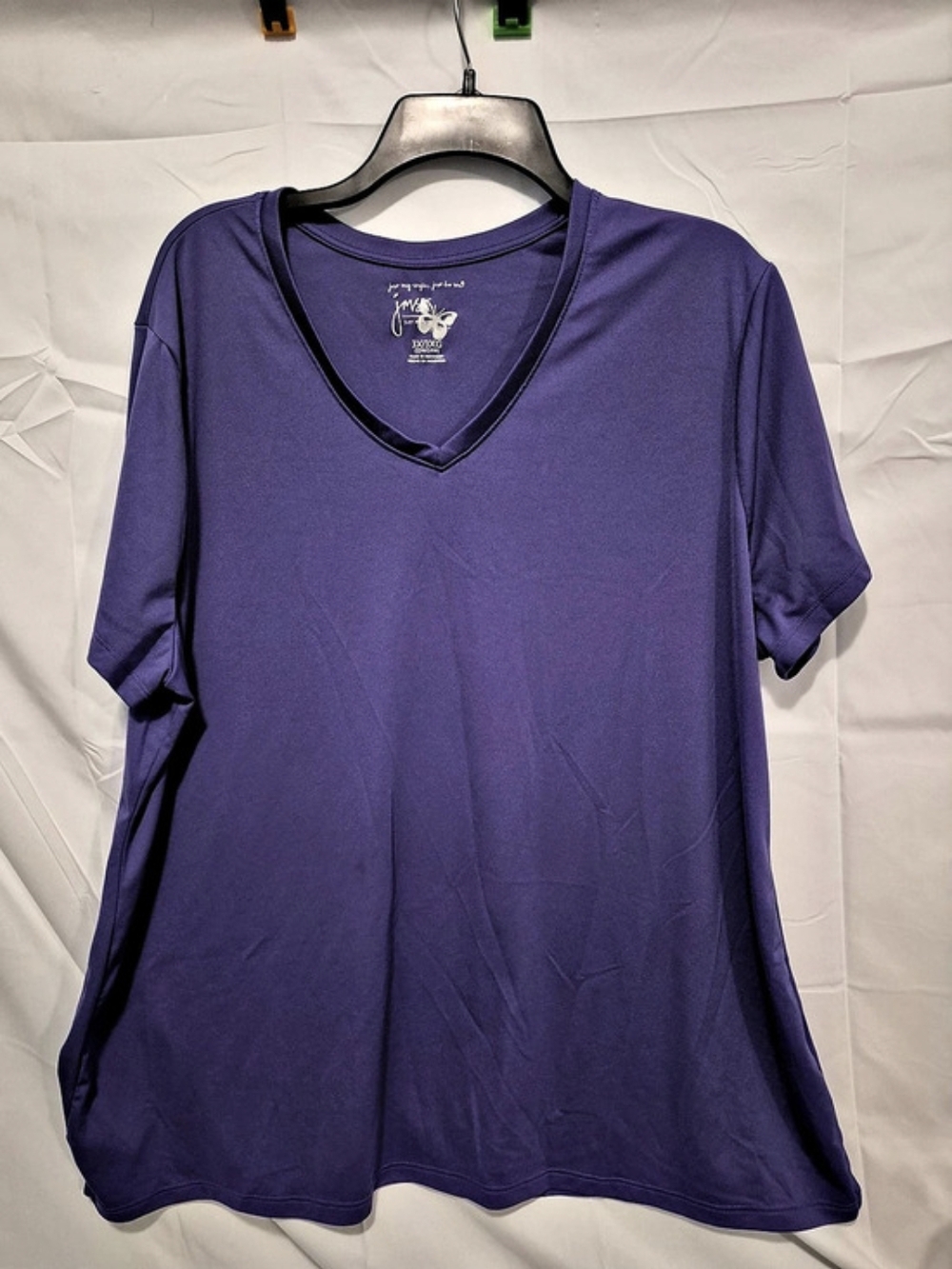 Just My Size V-Neck Tee in Purple Size 3X Like New